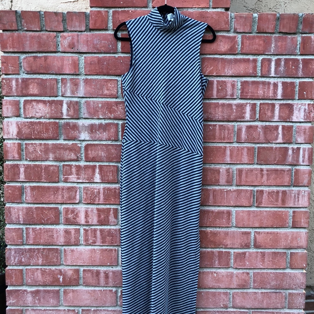 Tommy Hilfiger Gray and Blue Sheath Maxi Dress